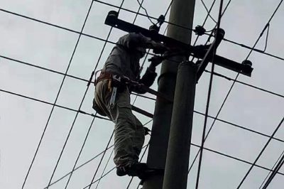 鎮(zhèn)江大港供電所對新上臺變留村09號東進(jìn)行線路割接