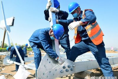 盱城鎮(zhèn)新灣村組立35千伏鐵塔