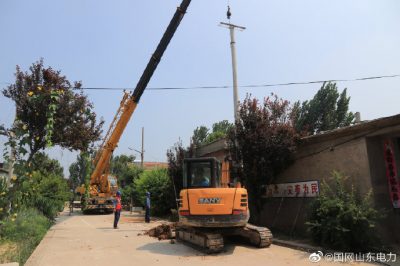 東阿縣供電公司進行線路改造工程