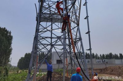 安裝固定終端塔電纜 制作安裝引流線(xiàn)