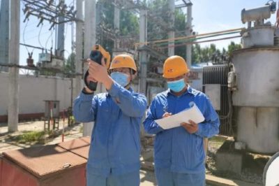 對(duì)35千伏董村變電站進(jìn)行節(jié)前巡視測(cè)溫